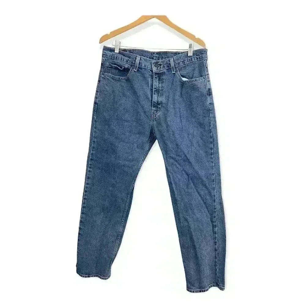 Levi Strauss 505 Straight Leg Regular Fit Medium Wash Denim Jeans 36x30‎ Men's